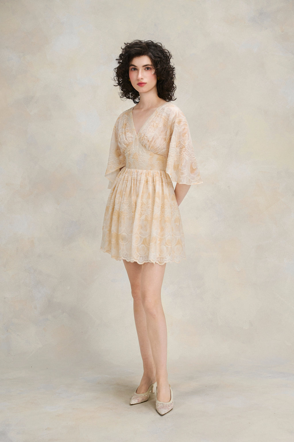 Flutter Lace Dress - Warm Ivory