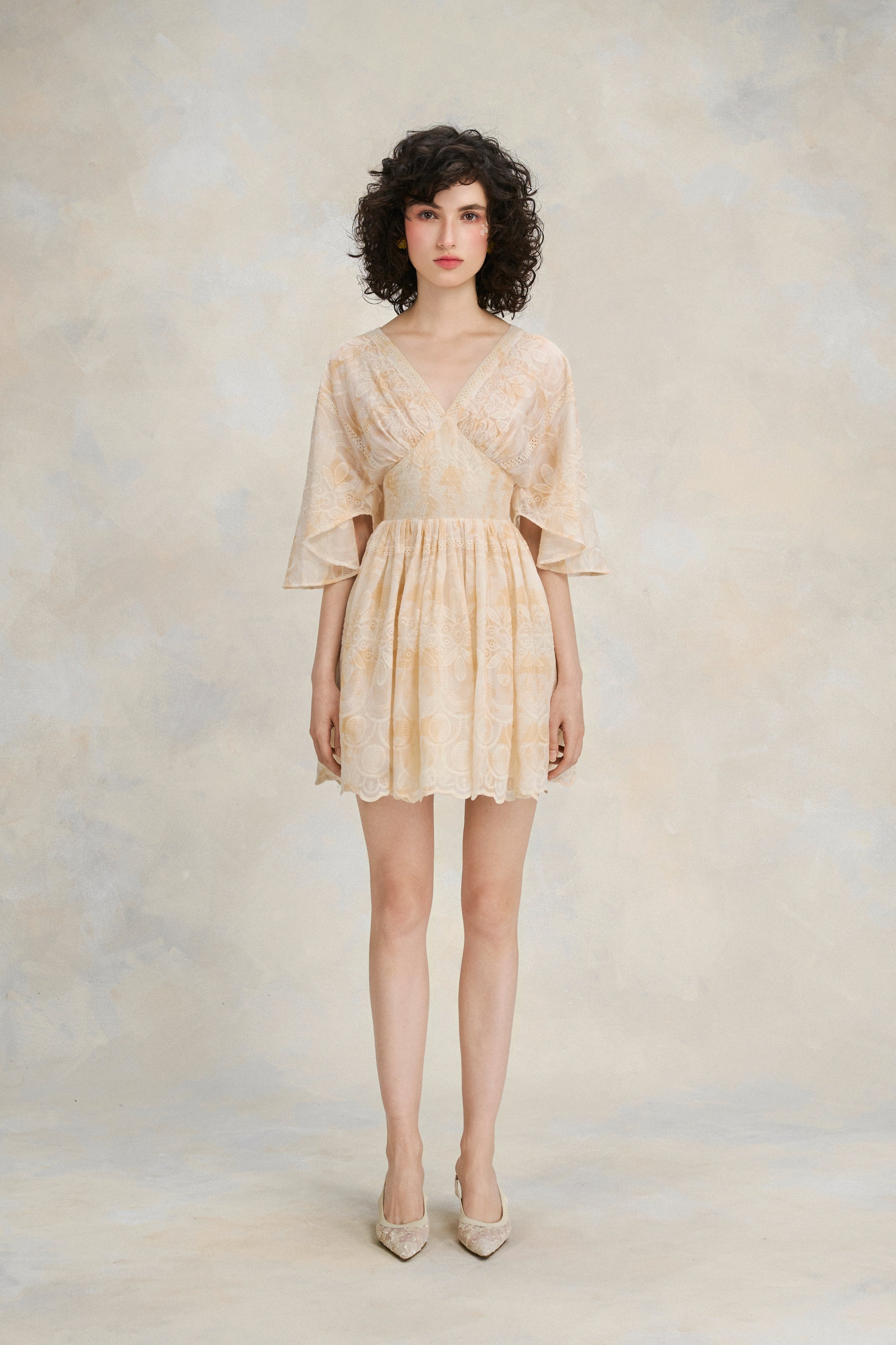 Flutter Lace Dress - Warm Ivory
